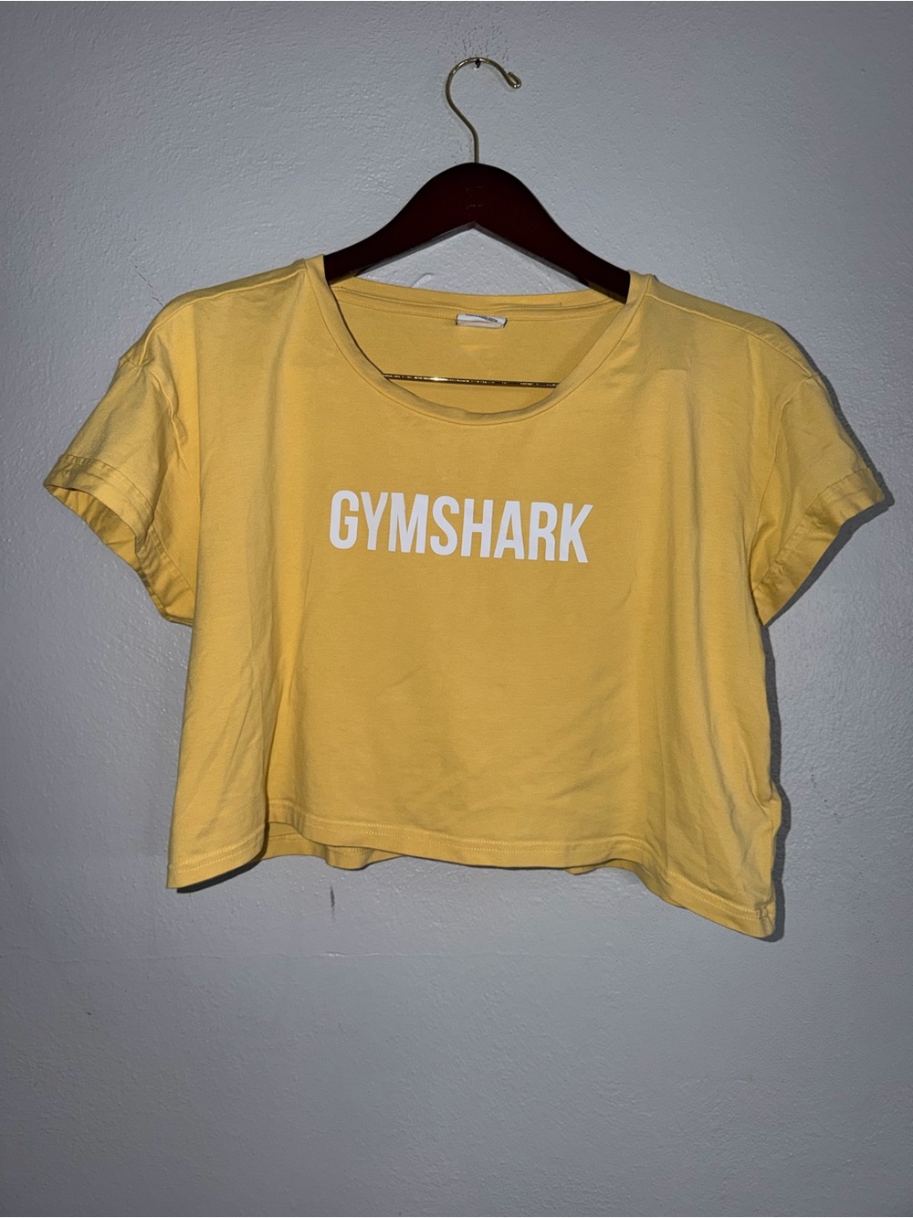 Gymshark Yellow Crop Top with White Logo